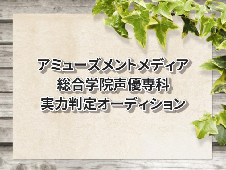 アミューズメントメディア総合学院実力判定オーディション