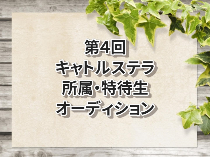 第４回キャトルステラ所属 特待生オーディション 声優オーディション 声優学校情報 本気で声優になりたいあなたへ